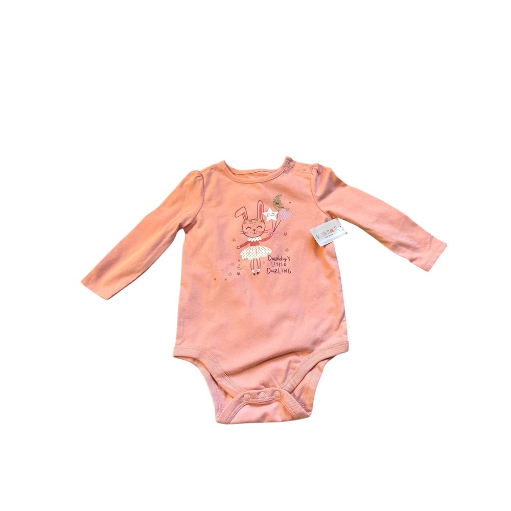 Garanimals Baby Girl 12M NWT 2PC Set Bodysuit Striped Leggings Pink‎ Bunny